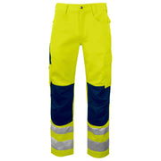 Projob 6532 Signalisatiebroek Met Kniezakken En Iso 20471 Klasse 2 Geel Marine