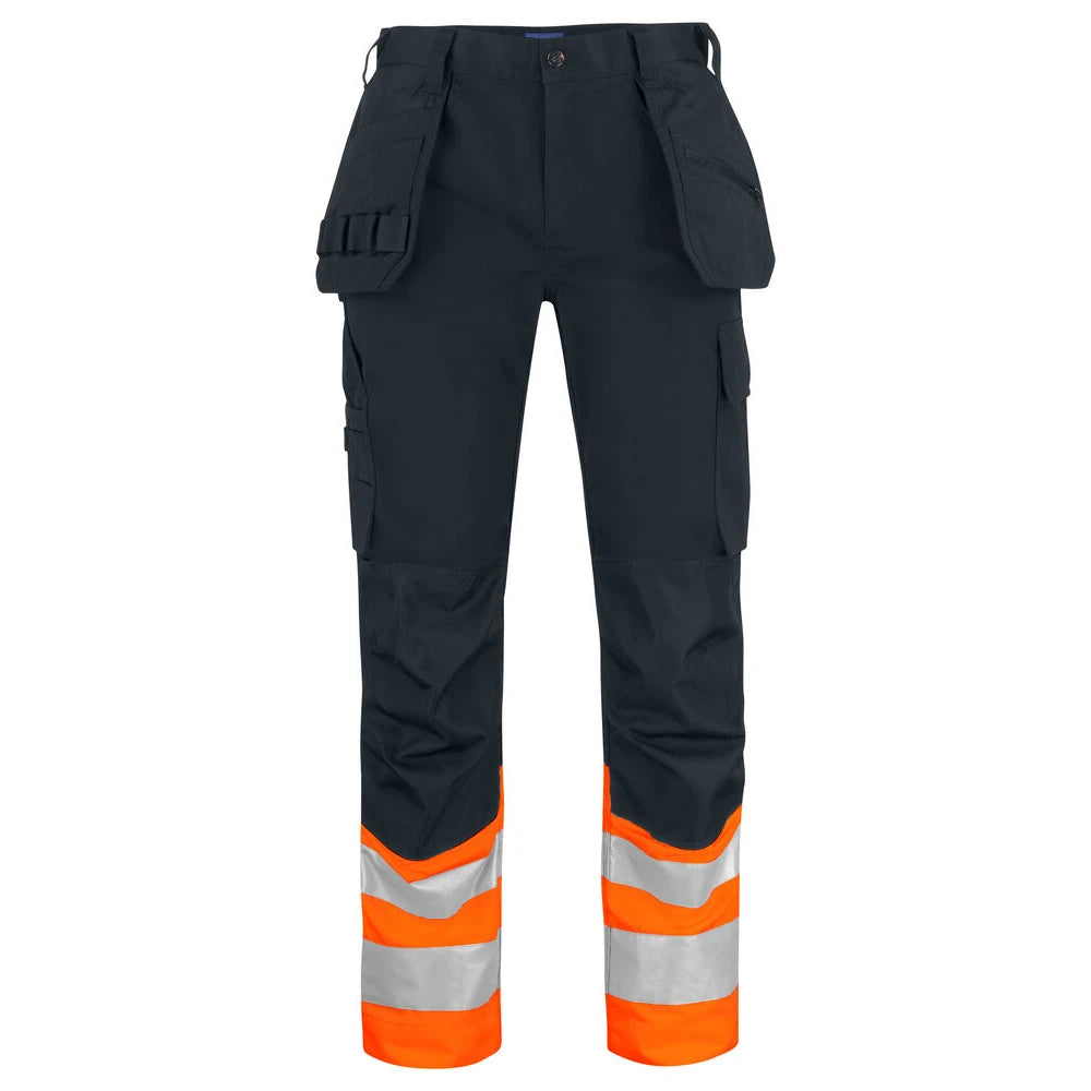 Projob 6534 Signalisatiebroek Met Kniezakken En Spijkerzakken En Iso 20471 Klasse 1 Oranje Zwart