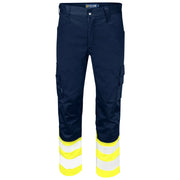 Projob 6537 Signalisatie Stretchbroek Met Kniezakken En Iso 20471 Klasse 1 Geel Marine