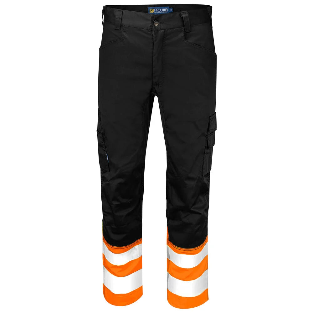 Projob 6537 Signalisatie Stretchbroek Met Kniezakken En Iso 20471 Klasse 1 Oranje Zwart