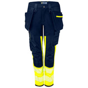 Projob 6543 Signalisatiestretchbroek Dames En Iso 20471 Klasse 1 Geel Marine