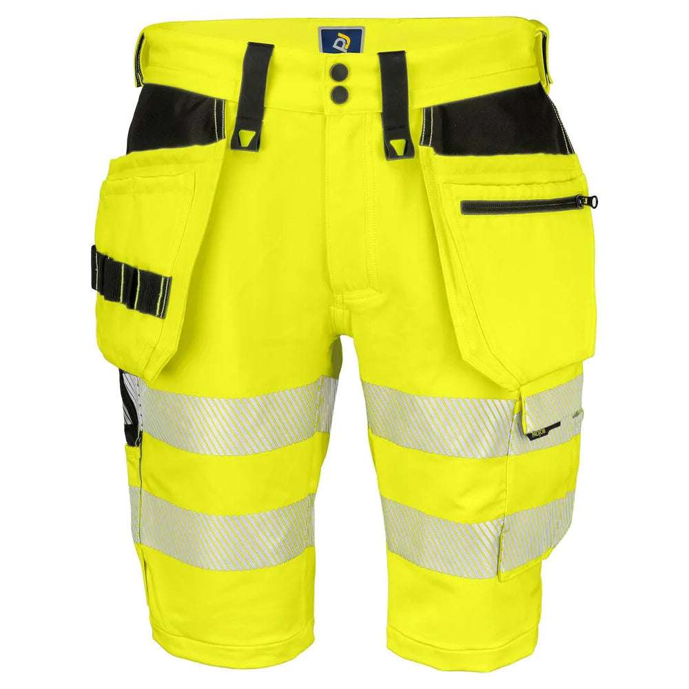 Projob 6575 Signalisatie Stretchshort Met Spijkerzakken En Iso 20471 Klasse 2/1 Geel Zwart