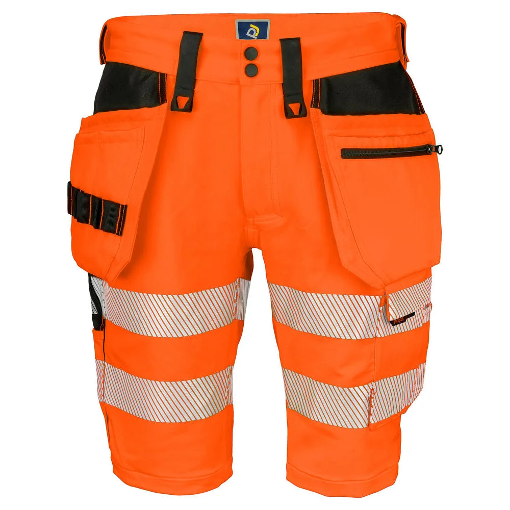 Projob 6575 Signalisatie Stretchshort Met Spijkerzakken En Iso 20471 Klasse 2/1 Oranje Zwart
