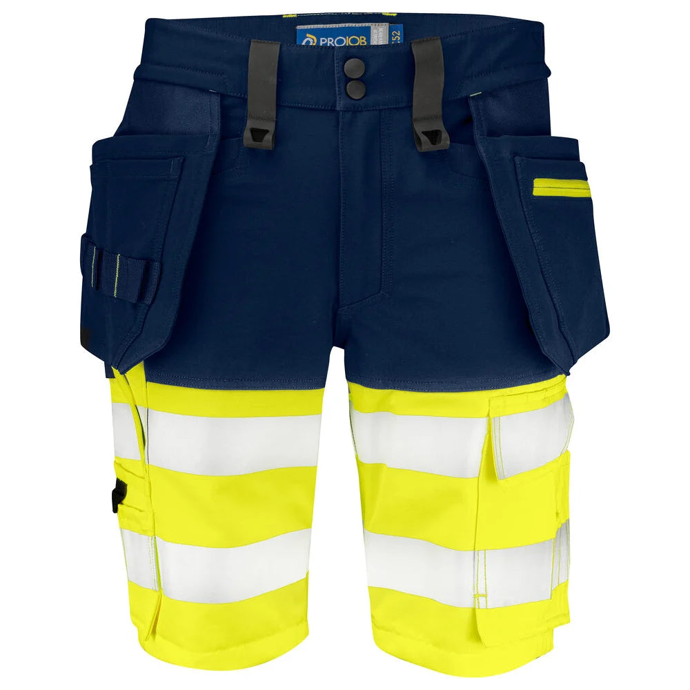 Projob 6580 Signalisatie Stretchshort En Iso 20471 Klasse 1 Geel Marine