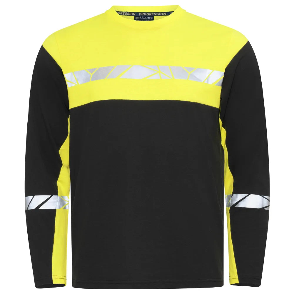 Projob 7002 T-Shirt Lange Mouwen Zwart Geel