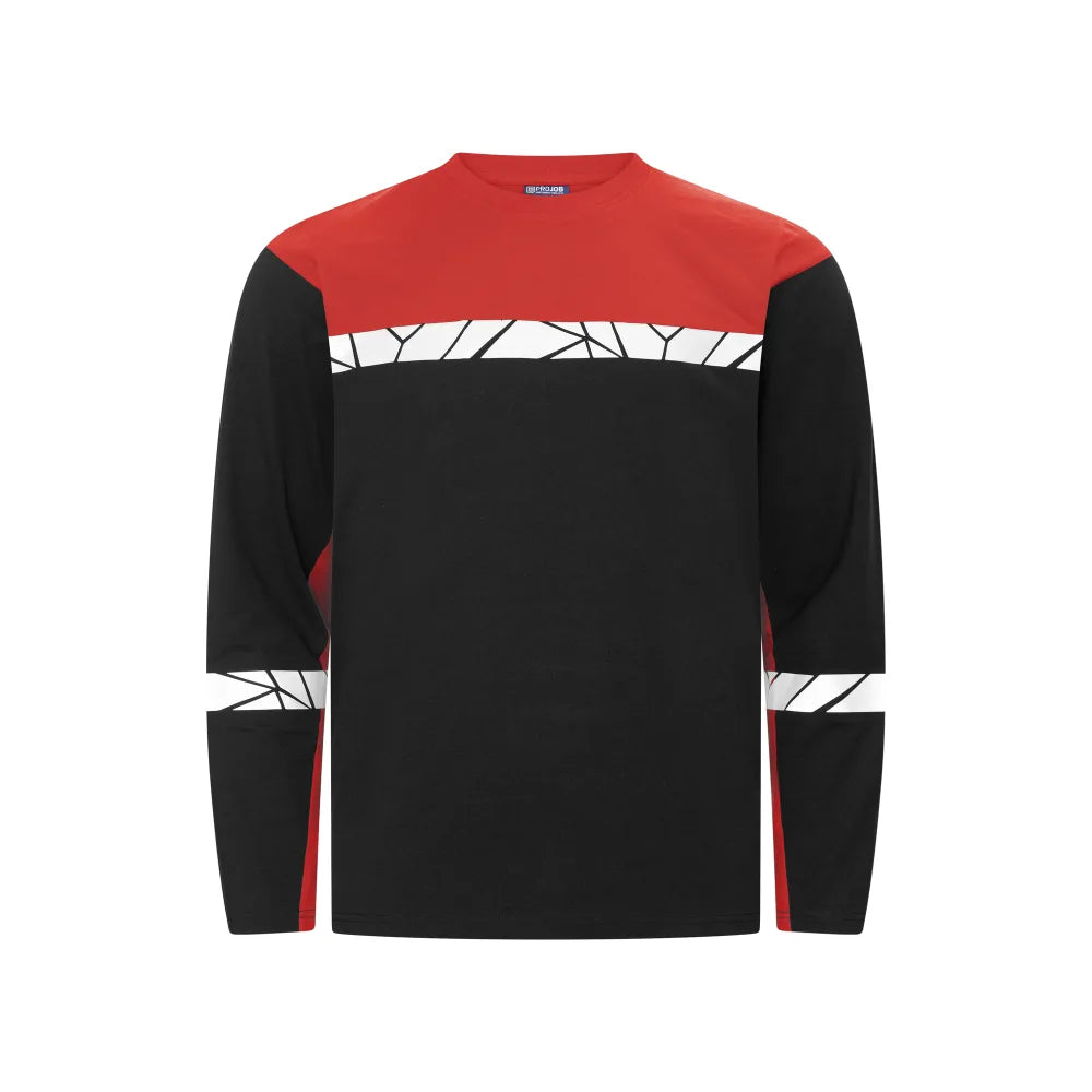 Projob 7002 T-Shirt Lange Mouwen Zwart Rood