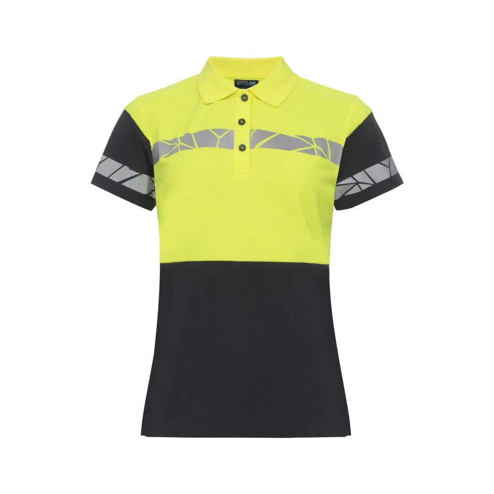 Projob 7006 Polo Dames Zwart Geel
