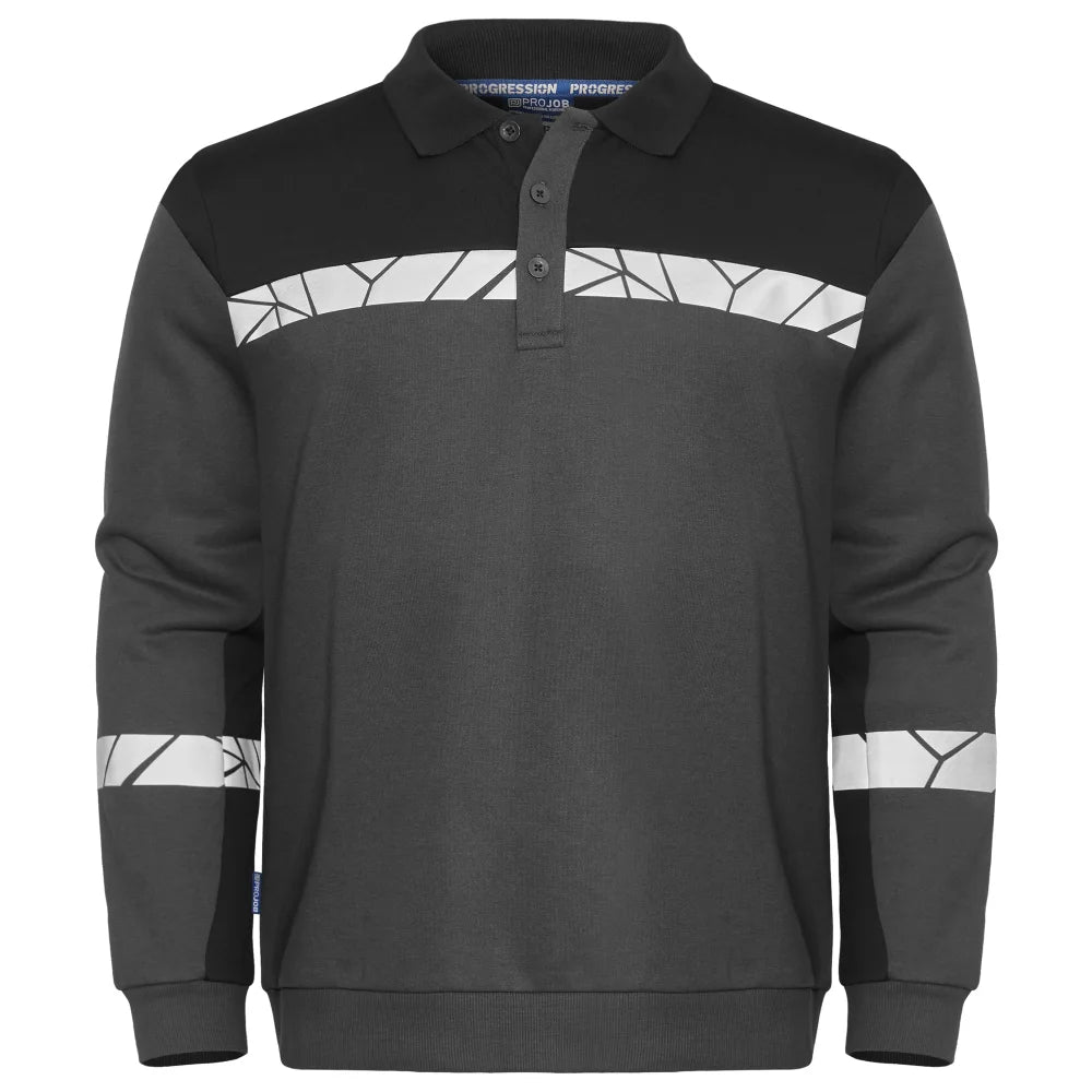 Projob 7100 Polosweater Grijs Zwart