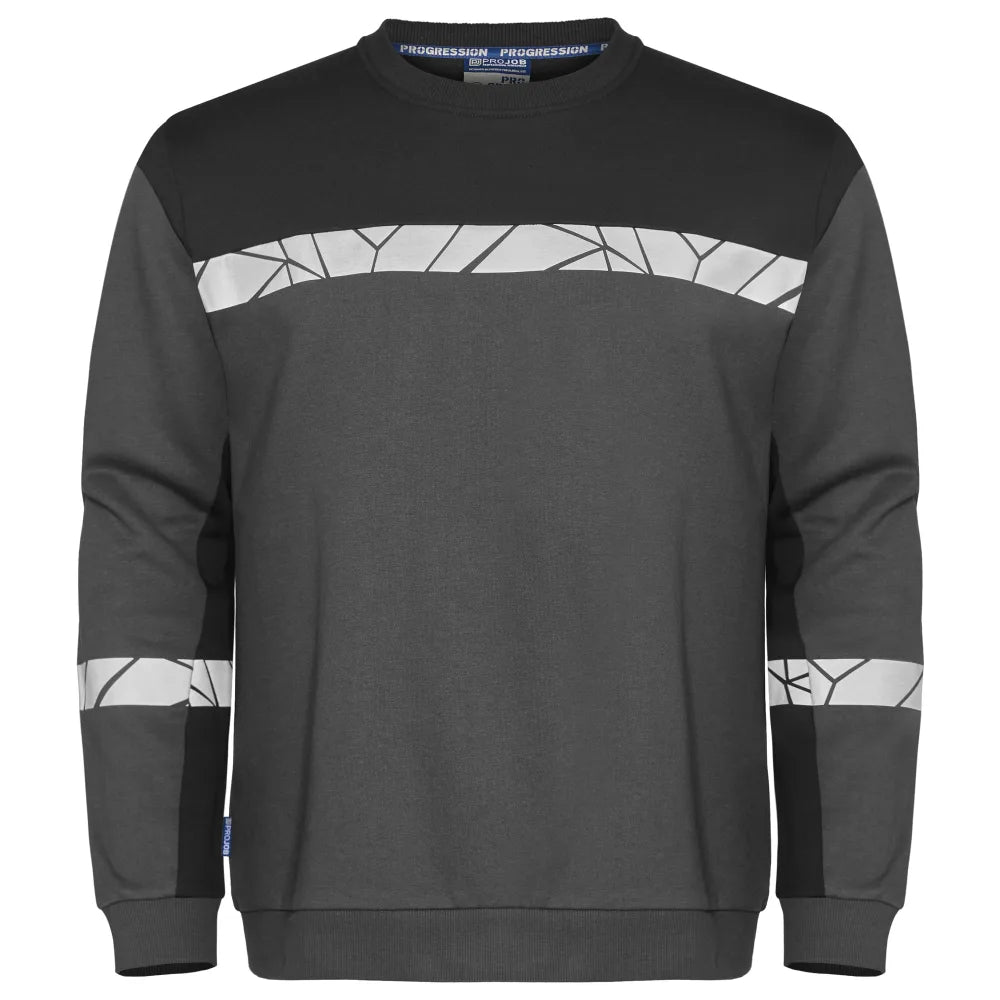 Projob 7101 Sweater Ronde Hals Grijs Zwart