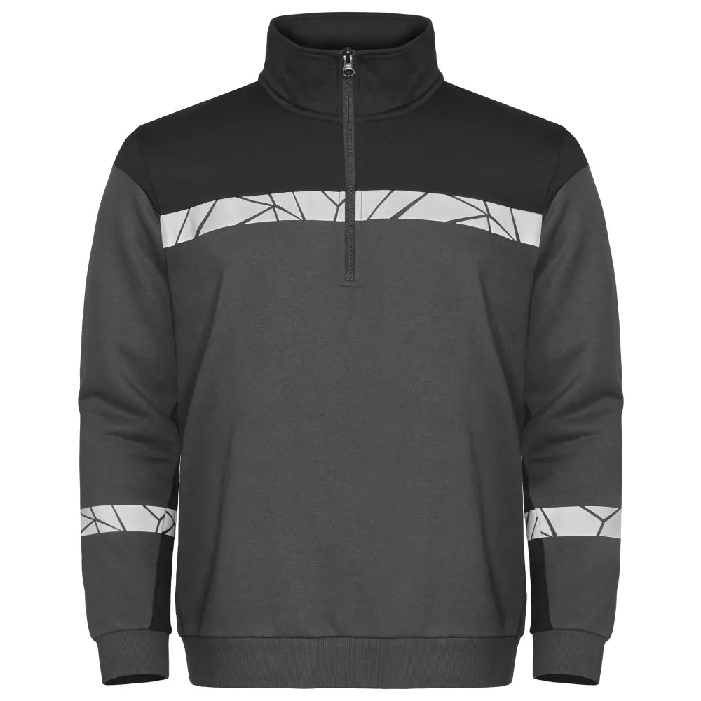 Projob 7102 Sweater Halve Ritssluiting Grijs Zwart