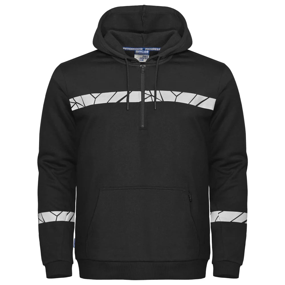 Projob 7104 Hoodie Met Halve Ritssluiting Zwart Zwart