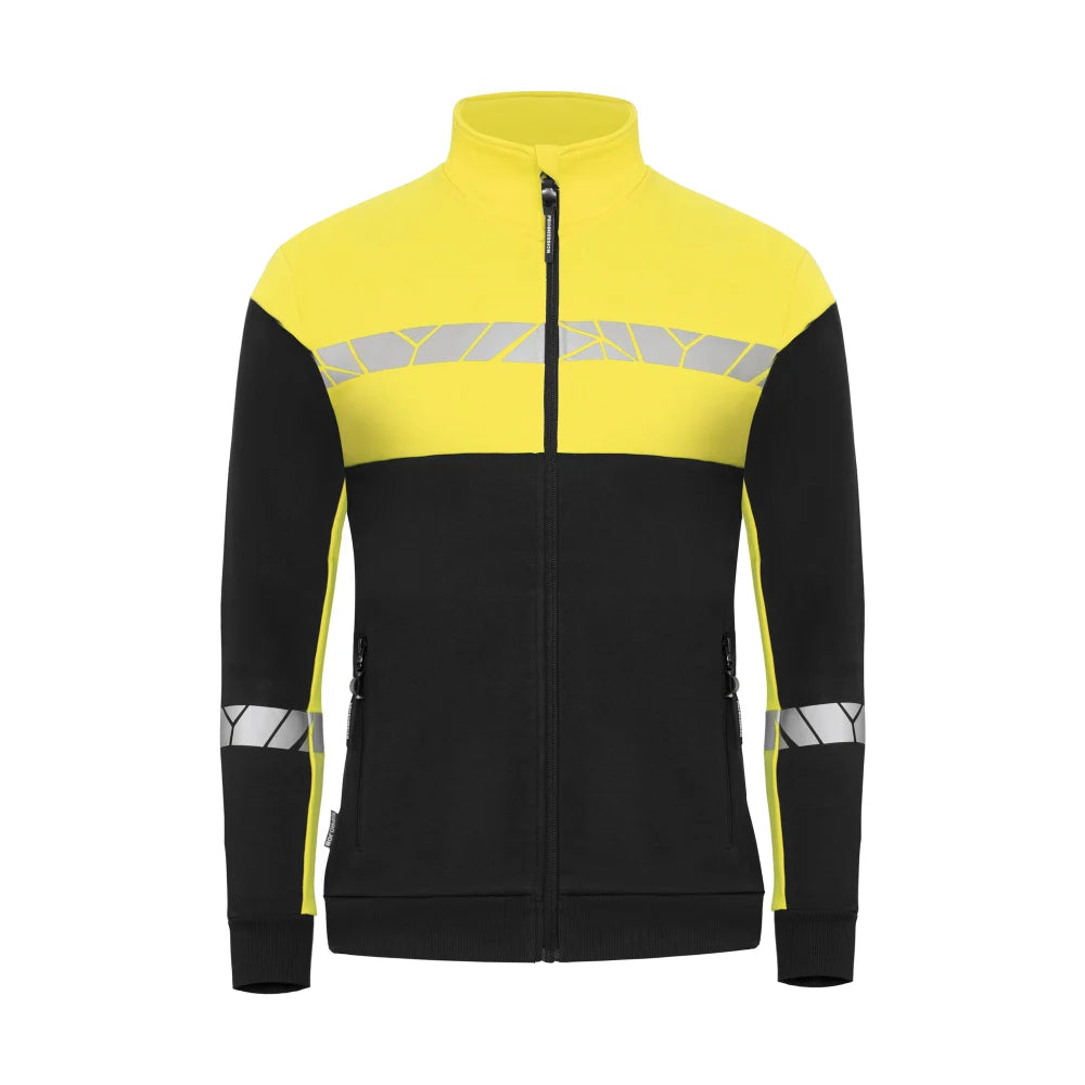 Projob 7105 Sweater Met Volledige Ritssluiting Dames Zwart Geel