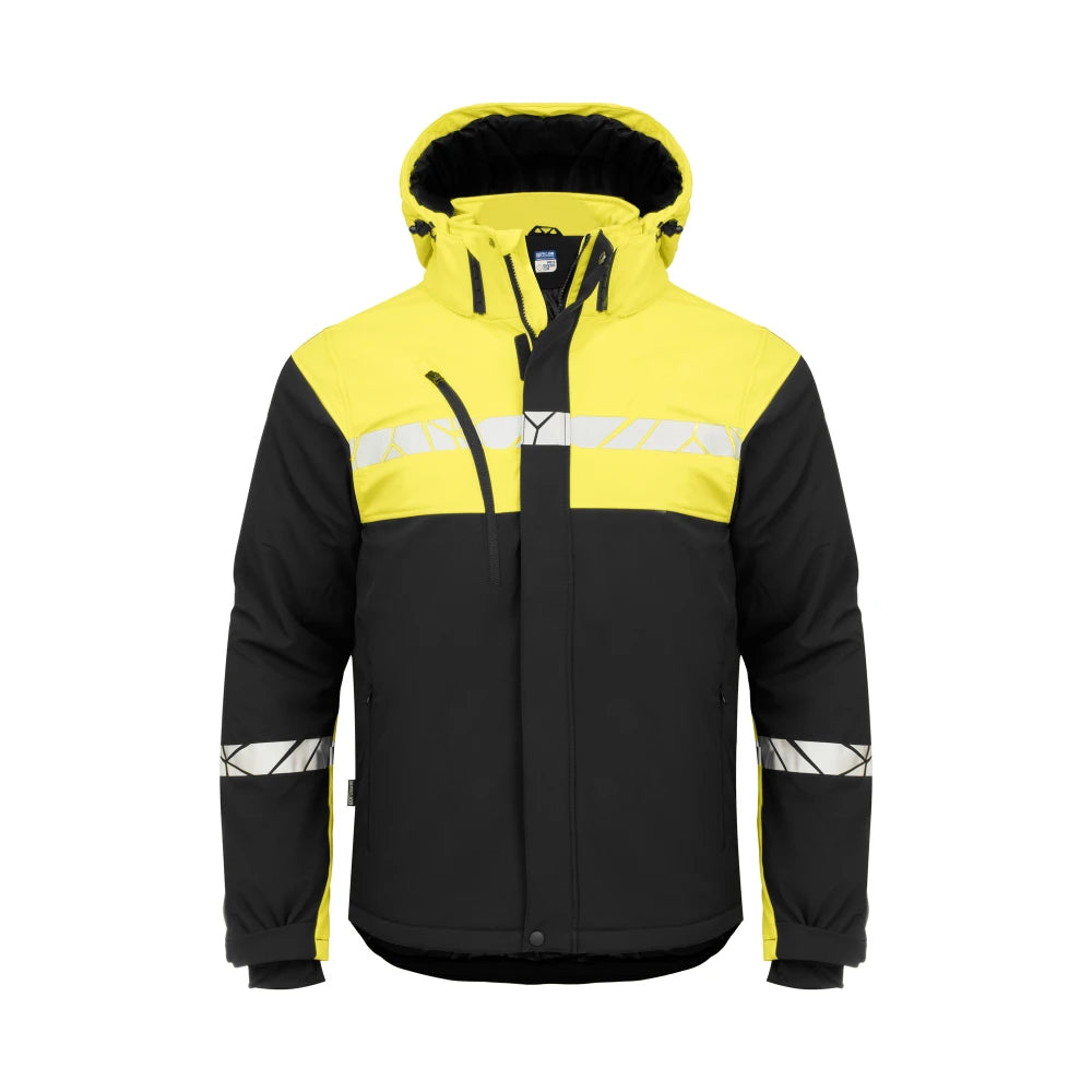 Projob 7413 Gevoerde Softshell Jas Zwart Geel