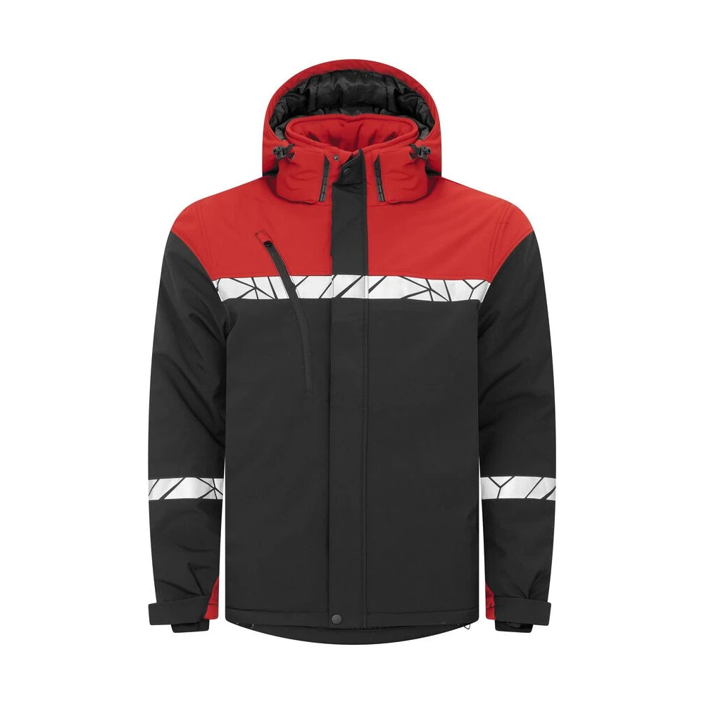 Projob 7413 Gevoerde Softshell Jas Zwart Rood