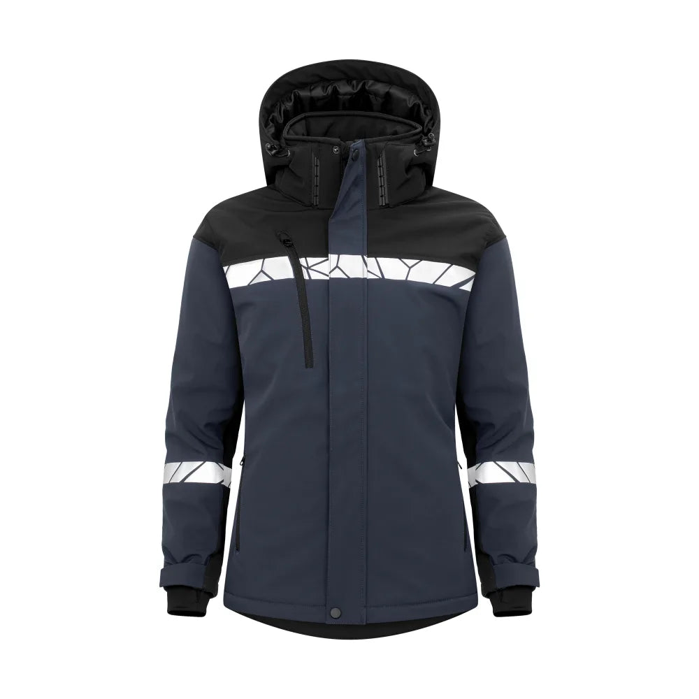 Projob 7418 Gevoerde Softshell Jas Dames Marine Zwart