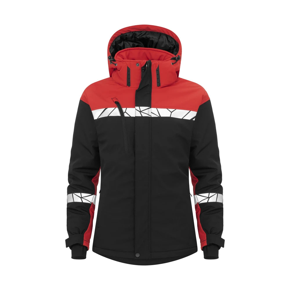 Projob 7418 Gevoerde Softshell Jas Dames Zwart Rood