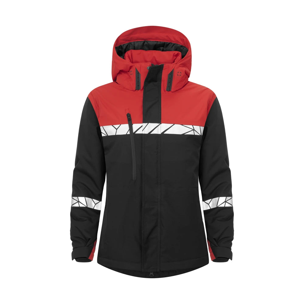 Projob 7420 Gevoerde Functionele Jas Dames Zwart Rood