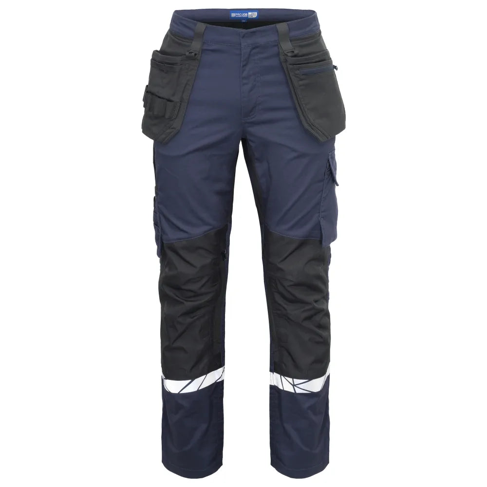 Projob 7509 Stretchbroek Met Kniezakken En Spijkerzakken Marine Zwart
