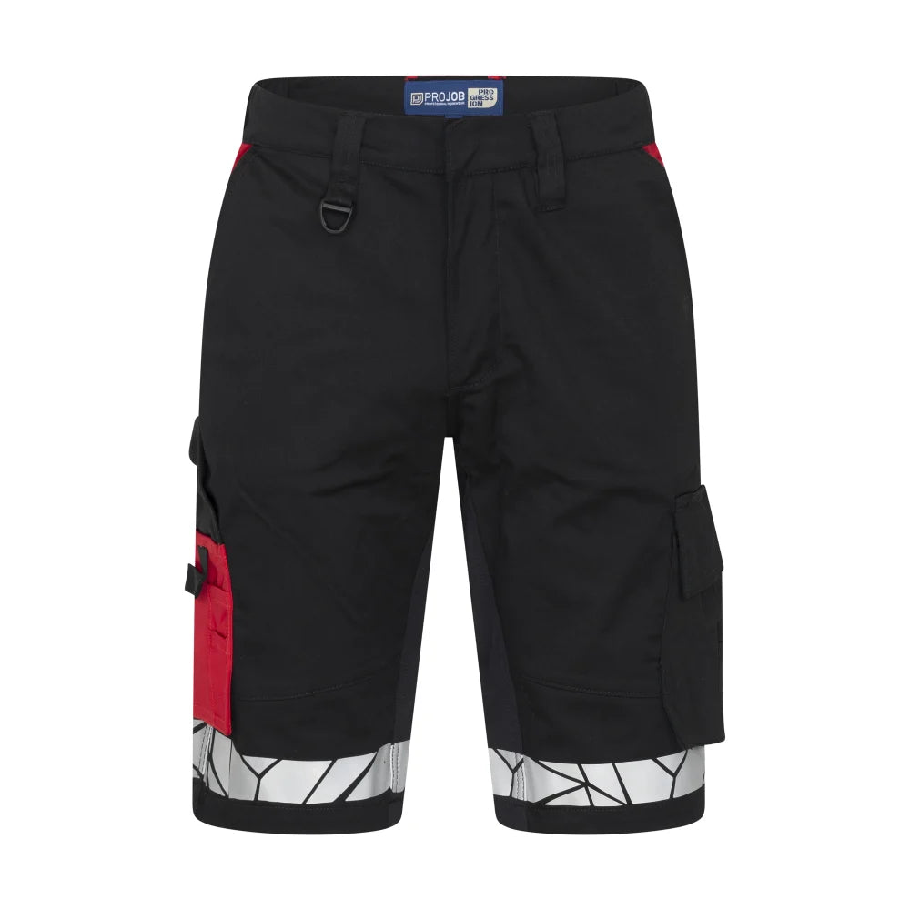 Projob 7510 Stretchshort Zwart Rood