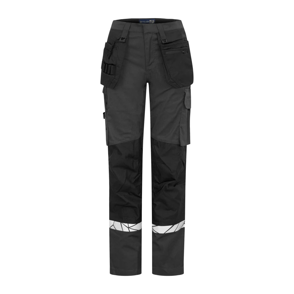 Projob 7513 Stretchbroek Met Kniezakken En Spijkerzakken Dames Grijs Zwart