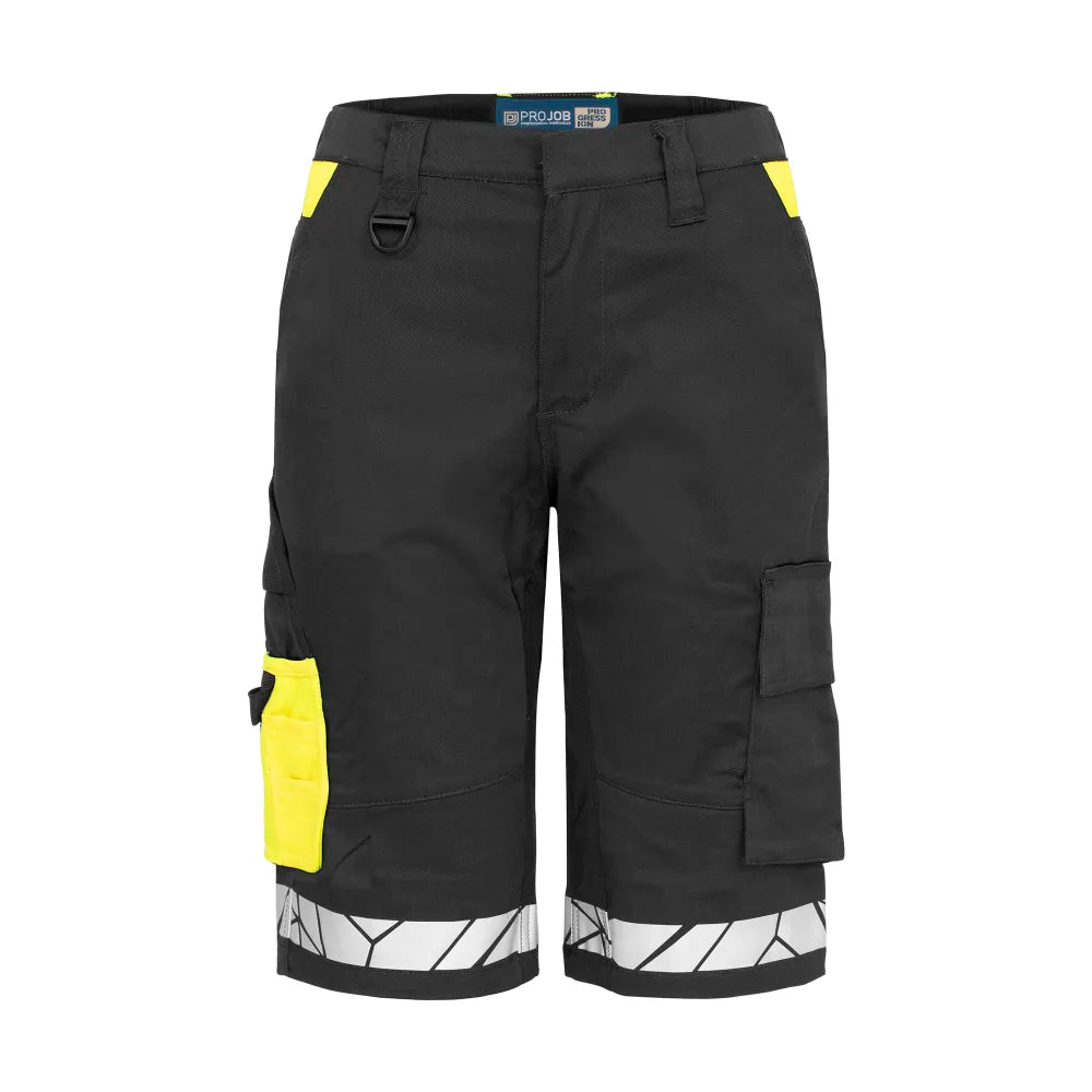 Projob 7514 Stretchshort Dames Zwart Geel