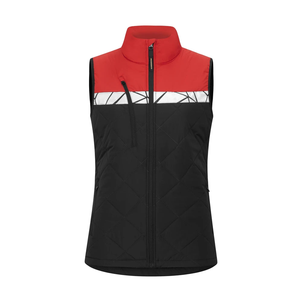 Projob 7701 Bodywarmer Dames Zwart Rood