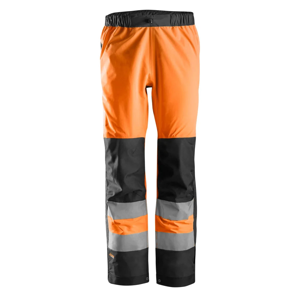 Snickers 6530 High-Vis Waterdichte Shellwerkbroek Klasse 2 5504 High Visibility Orange Black