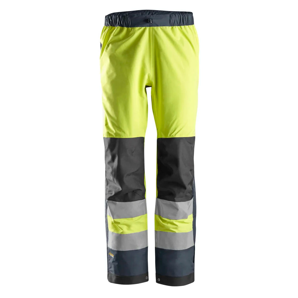 Snickers 6530 High-Vis Waterdichte Shellwerkbroek Klasse 2 6695 High Visibility Yellow Navy