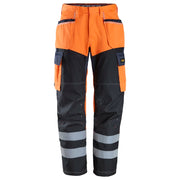 Snickers 6562 Protecwork High-Vis Klasse 1 Werkbroek Met Verstevigd Voorbeen 5595 High Visibility Orange Navy