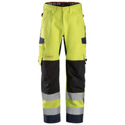 Snickers 6563 Protecwork Waterproof Shell Werkbroek High-Vis Klasse 2 6695 High Visibility Yellow Navy