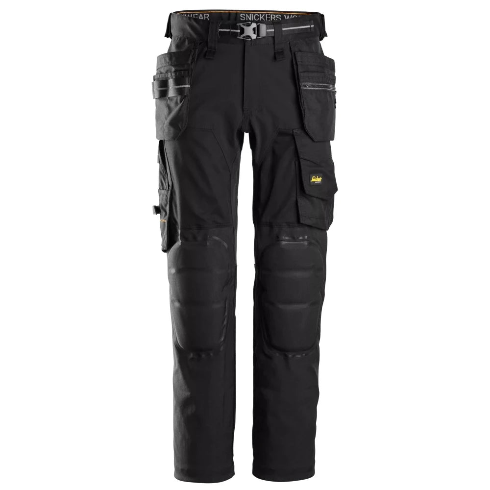 Snickers 6590 Allroundwork Stretch Werkbroek Met Capsulized™ Kniebeschermers En Holsterzakken 0404 Black Black