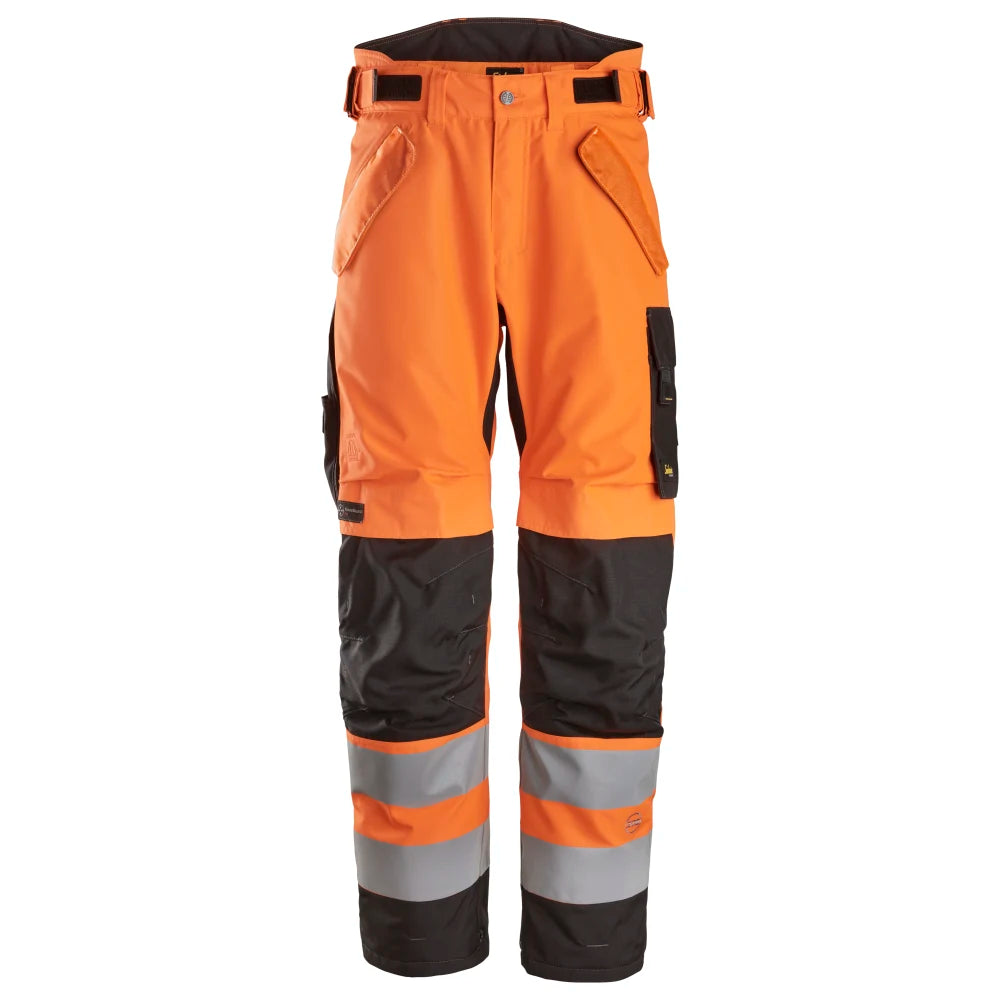 Snickers 6630 High-Vis Waterdichte 2-Laags Licht Gewatteerde 37.5  Werkbroek Klasse 2 5504 High Visibility Orange Black