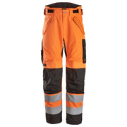 Snickers 6630 High-Vis Waterdichte 2-Laags Licht Gewatteerde 37.5  Werkbroek Klasse 2 5504 High Visibility Orange Black