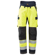 Snickers 6663 Protecwork Isolerende Werkbroek High-Vis Klasse 2 6695 High Visibility Yellow Navy