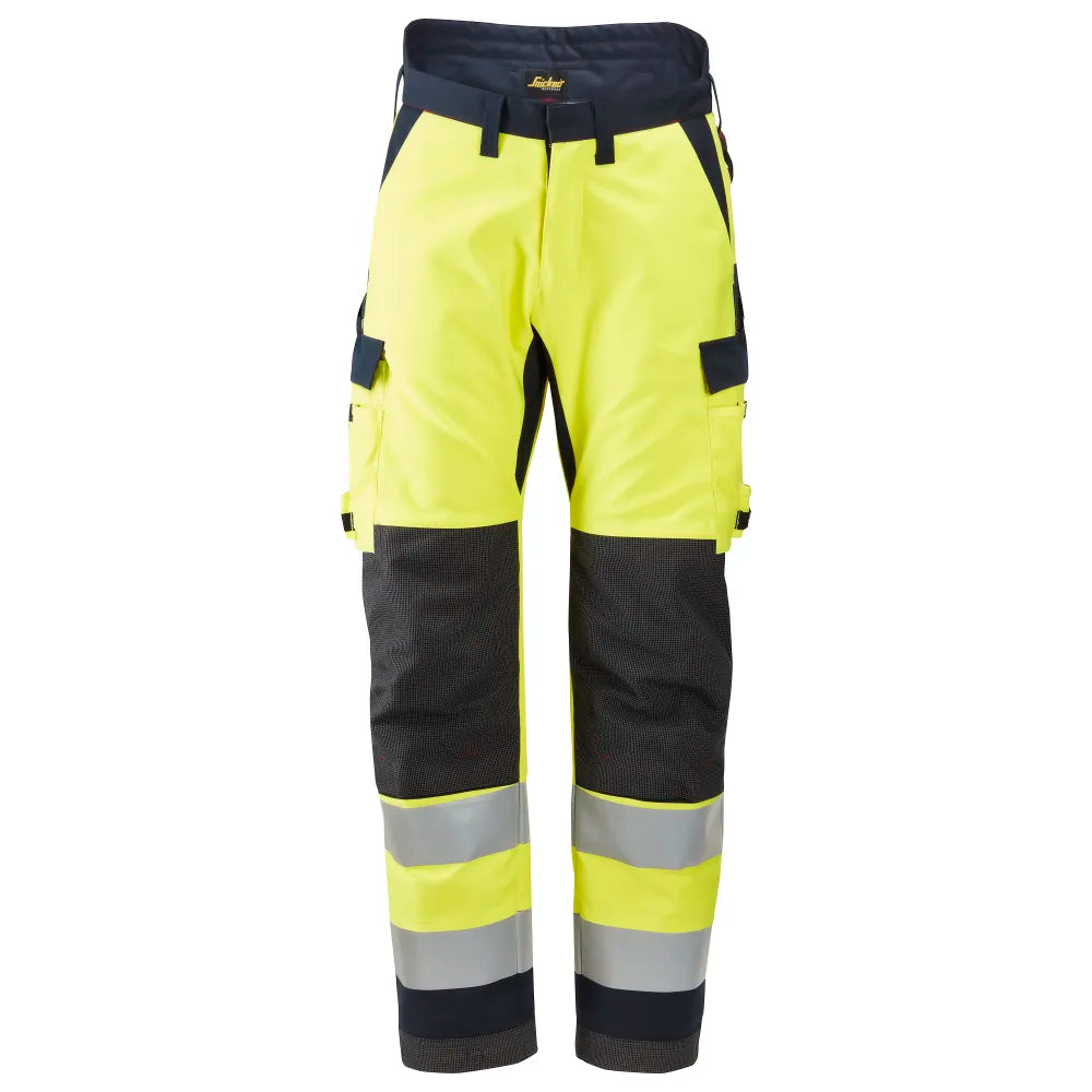 Snickers 6663 Protecwork Isolerende Werkbroek High-Vis Klasse 2 6695 High Visibility Yellow Navy