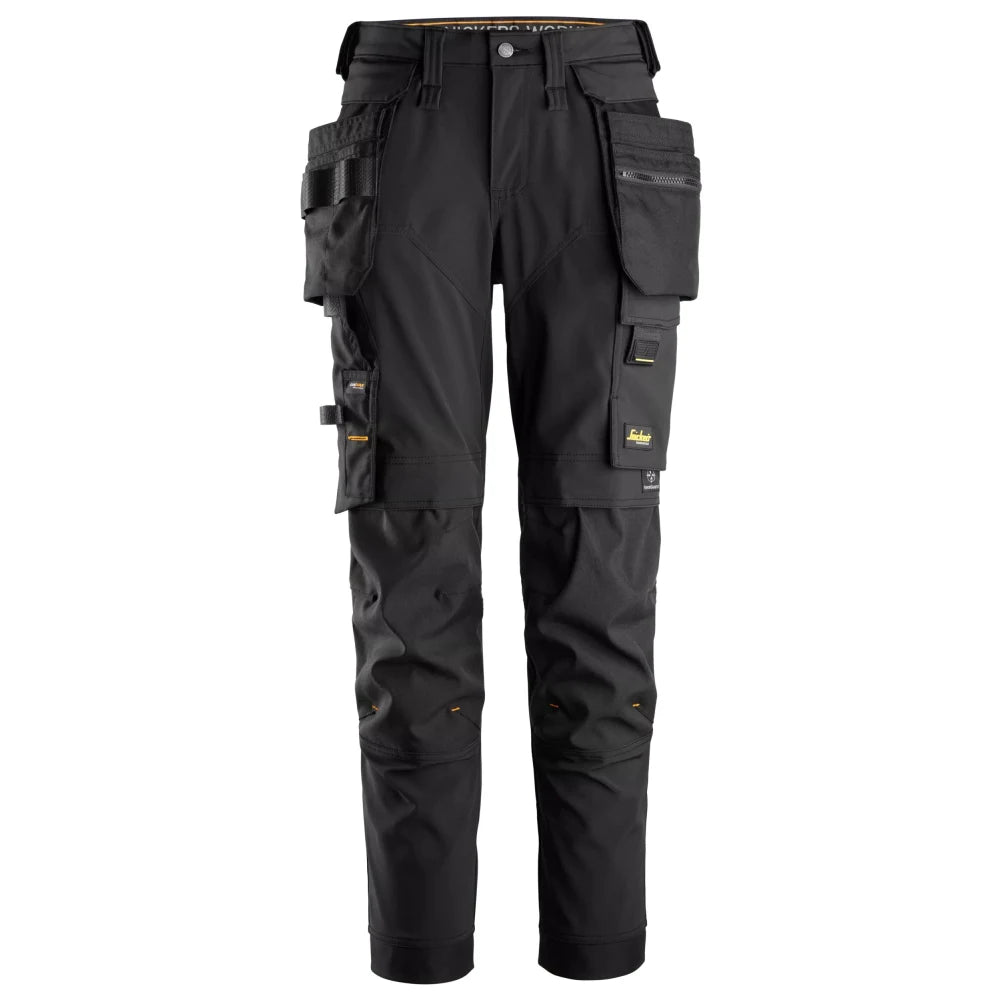 Snickers 6775 Allroundwork 4-Way Stretch Dameswerkbroek Winddicht Met Afneembare Holsterzakken 0404 Black Black