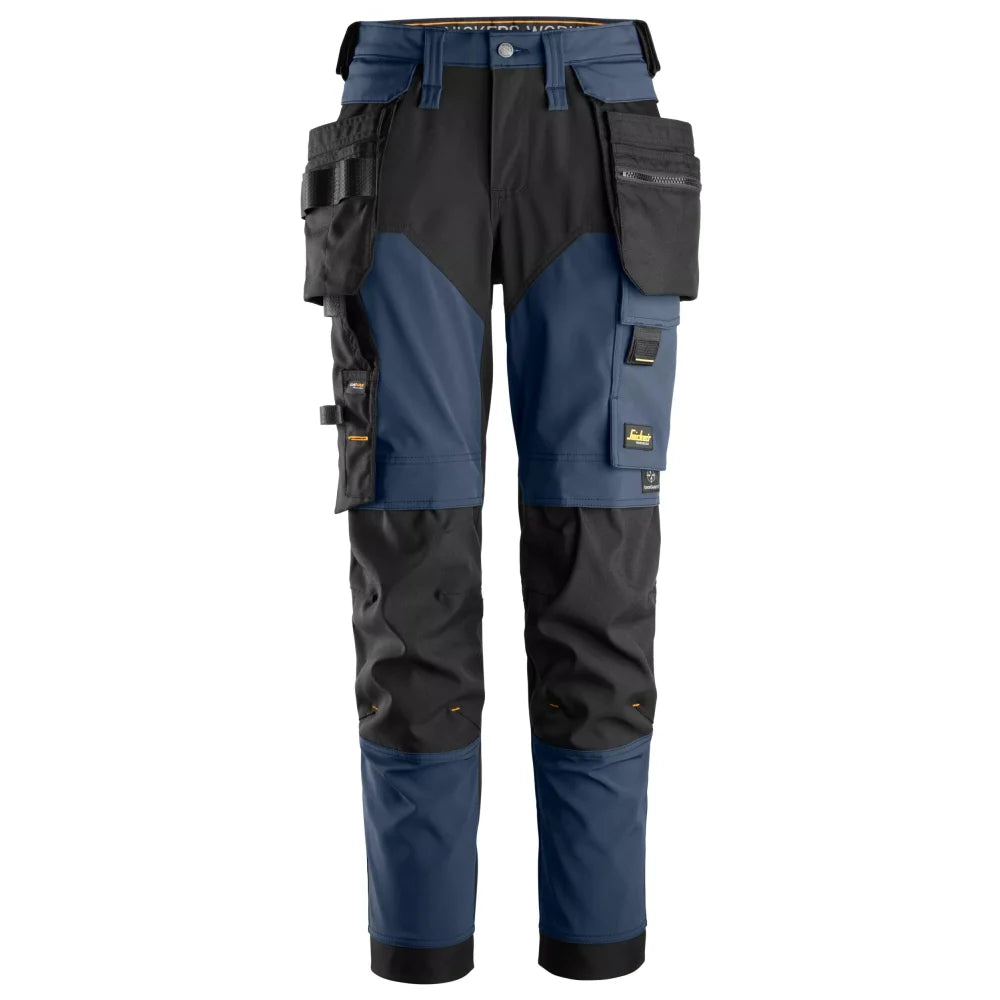 Snickers 6775 Allroundwork 4-Way Stretch Dameswerkbroek Winddicht Met Afneembare Holsterzakken 9504 Navy Black