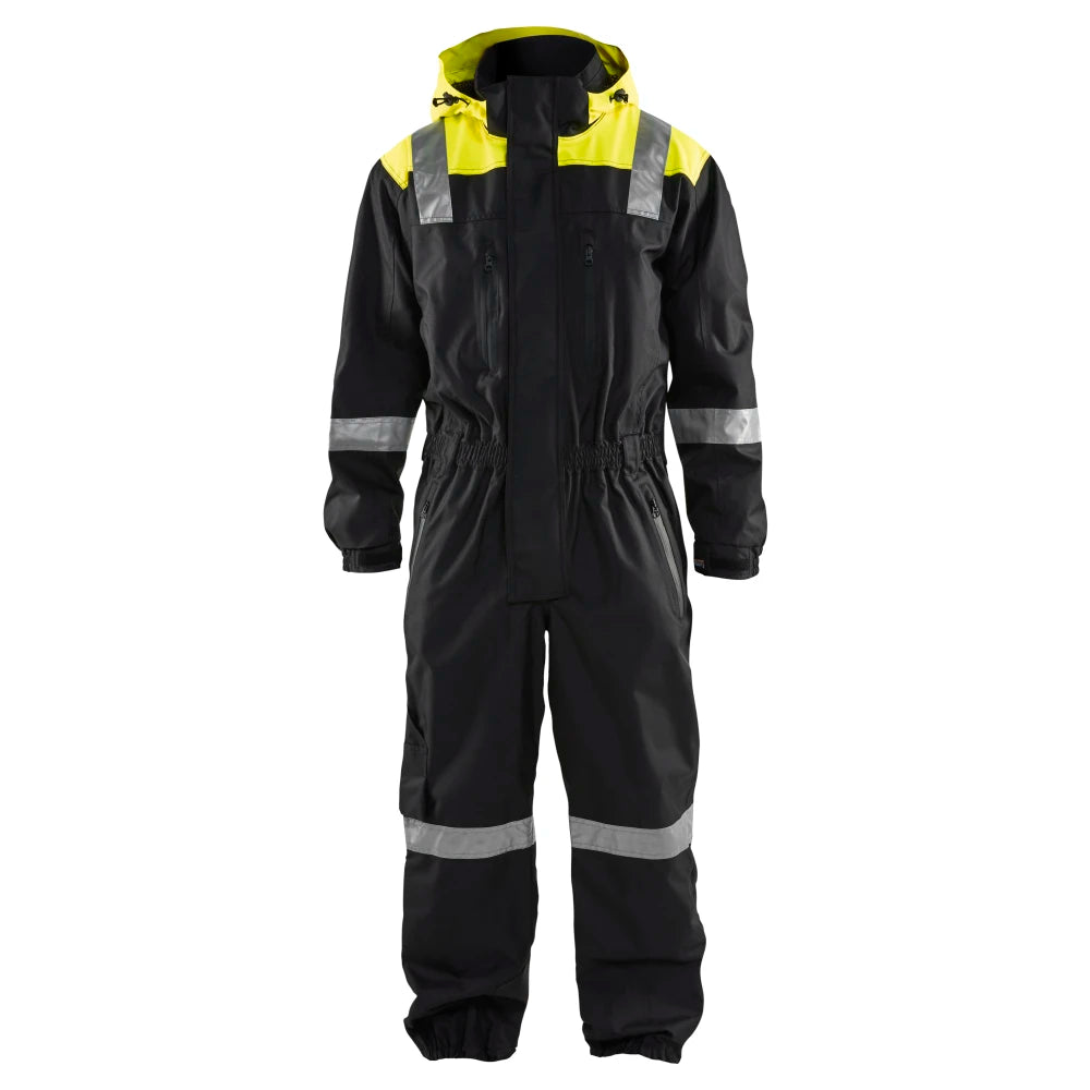 Blaklader 6786 1977 Shell Overall Afneembare Capuchon Zwart High Vis Geel