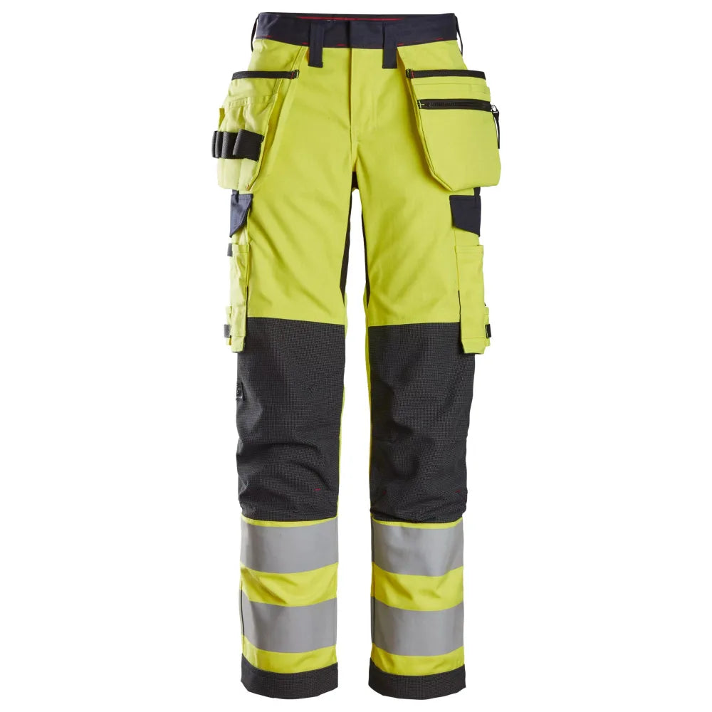 Snickers 6797 Protecwork High-Vis Klasse 2 Dameswerkbroek Met Holsterzakken 6695 High Visibility Yellow Navy
