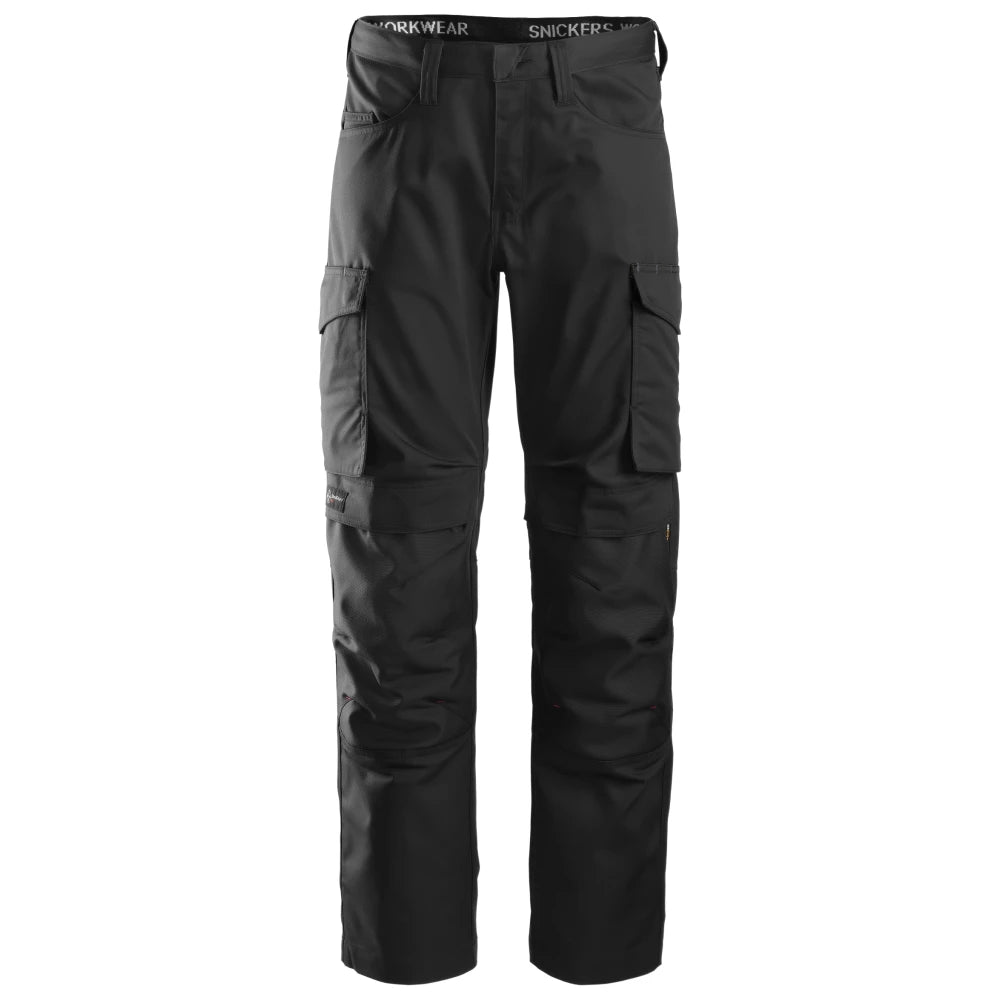 Snickers 6801 Service Broek Met Kniezakken 0404 Black Black