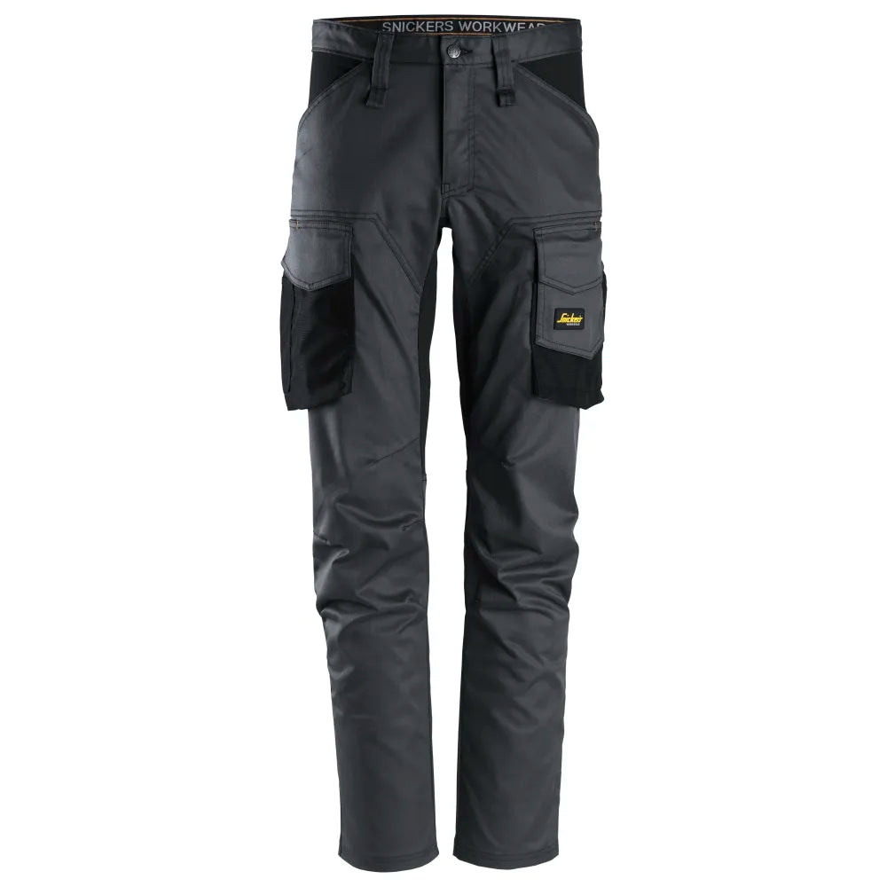 Snickers 6803 Allroundwork 2-Way Stretch Werkbroek Zonder Kniezakken 5804 Steel Grey Black
