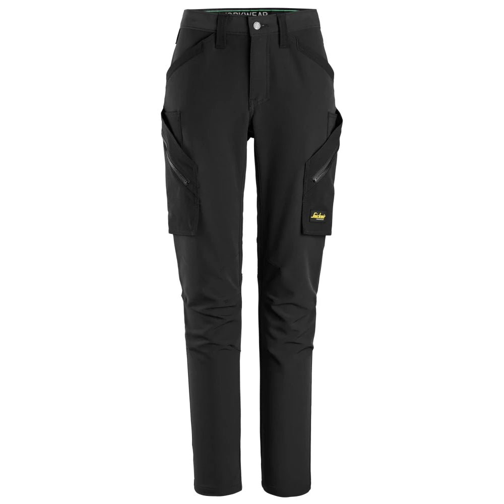 Snickers 6877 Flexiwork 4-Way Stretch Dameswerkbroek Zonder Kniezakken 0404 Black Black