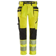 Snickers 6930 High-Vis Werkbroek Met Afneembare Holsterzakken Klasse 2 6604 High Visibility Yellow Black