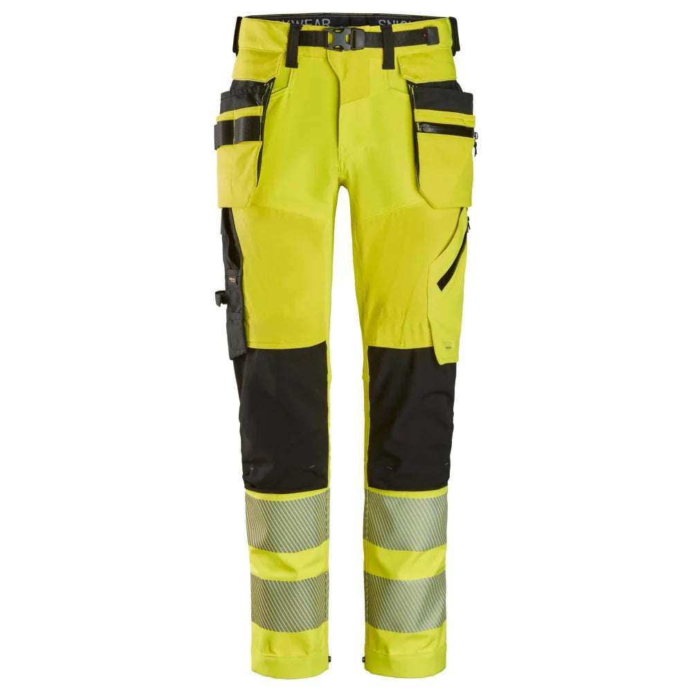Snickers 6930 High-Vis Werkbroek Met Afneembare Holsterzakken Klasse 2 6604 High Visibility Yellow Black