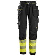 Snickers 6934 High-Vis Stretch Werkbroek Met Holsterzakken Klasse 1 0466 Black High Visibility Yellow
