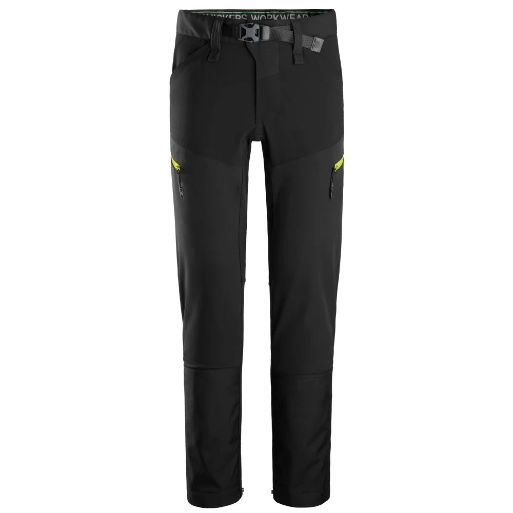 Snickers 6948 Flexiwork Softshell Stretch Werkbroek 0467 Black Neon Yellow