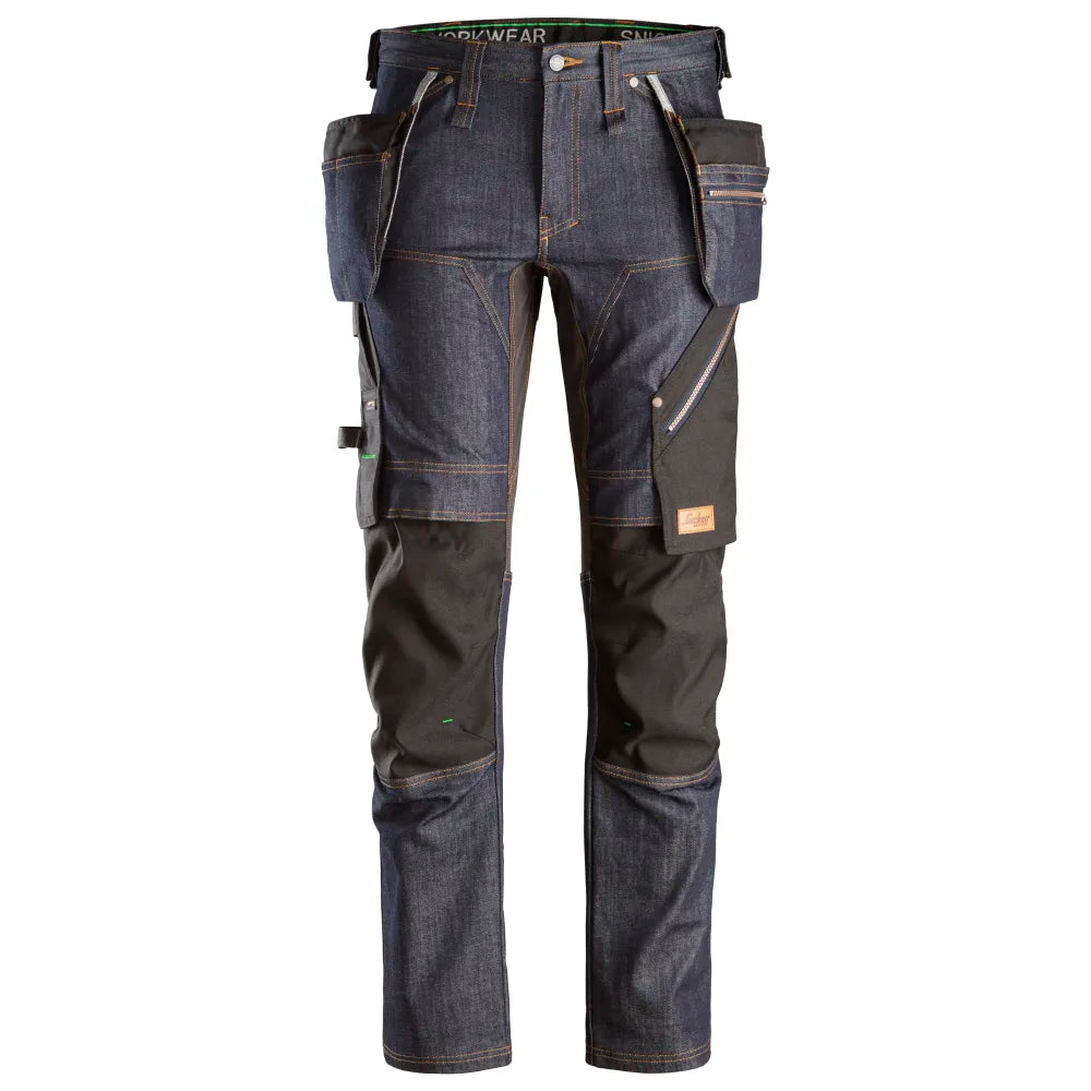 Snickers 6955 Flexiwork Denim Werkbroek Met Holsterzakken 6504 Denim Black