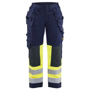 Blaklader 7081 1514 Dames Multinorm Werkbroek Met Gereedschapszakken Marine High Vis Geel