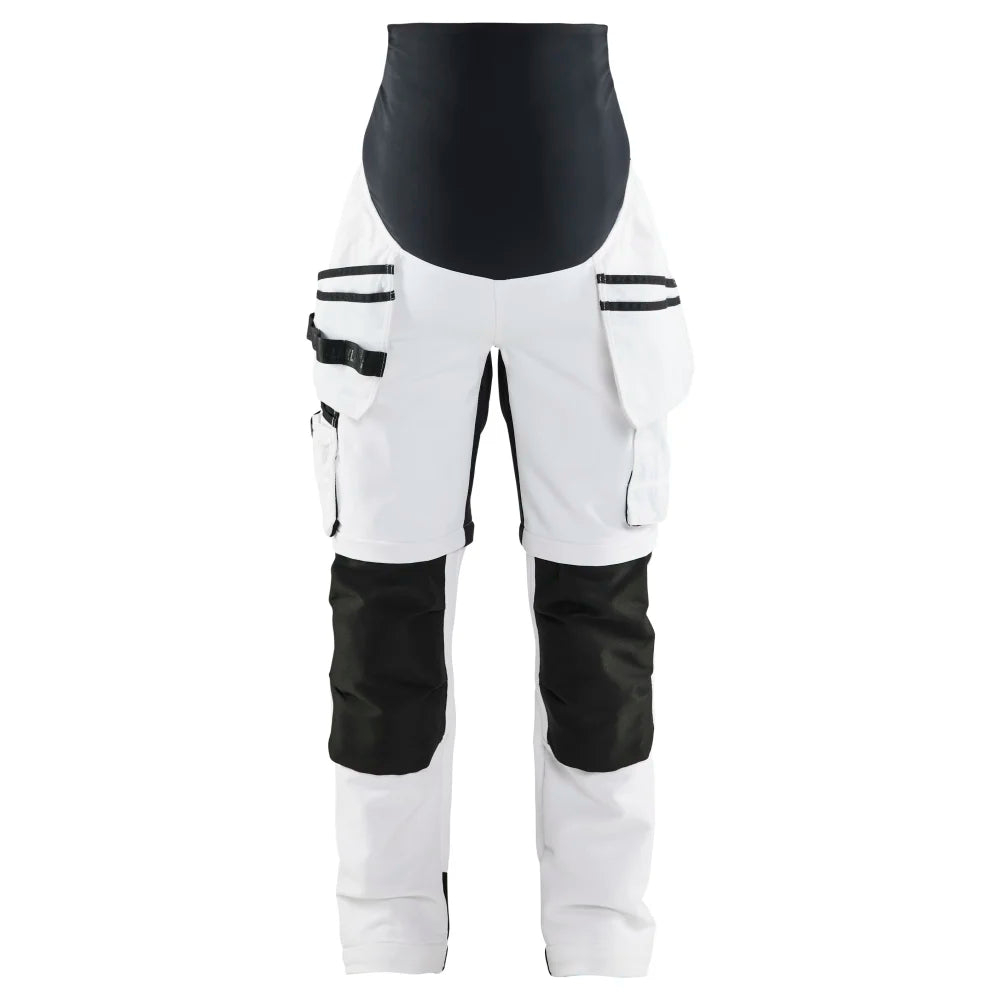 Blaklader 7102 1642 Schilders Zwangerschapsbroek Zip-Off Wit Zwart
