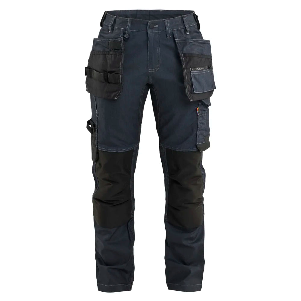 Blaklader 7132 1141 Dames Werkbroek Denim Stretch Met Gereedschapszakken Marineblauw Zwart